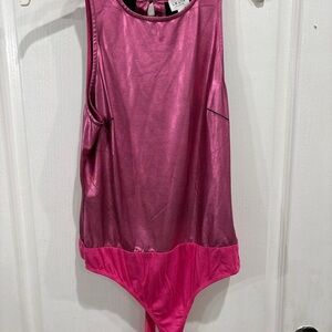Le Lis Pink Satin-Look Sleeveless Bodysuit